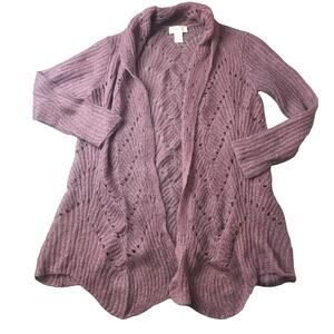 Soft Surroundings Cardigan Mauve Dusty Purple Open Sweater XLP
